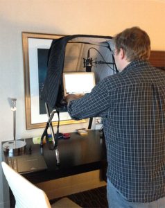 Portable Vocal Booth in hotel-George Whittam audio test
