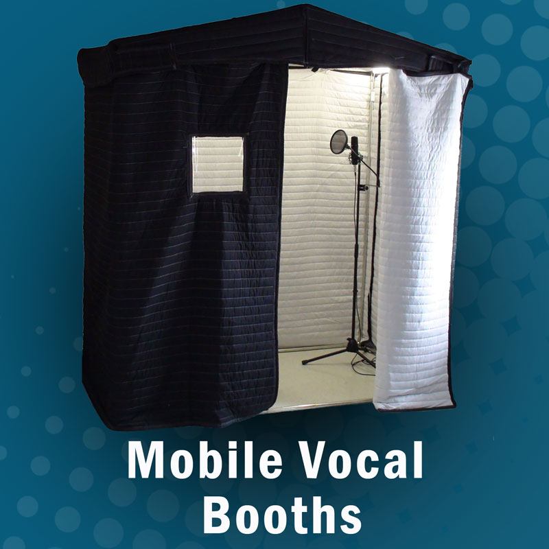 Mobile acoustic vocal booth,. Soundproof sound booth for audio