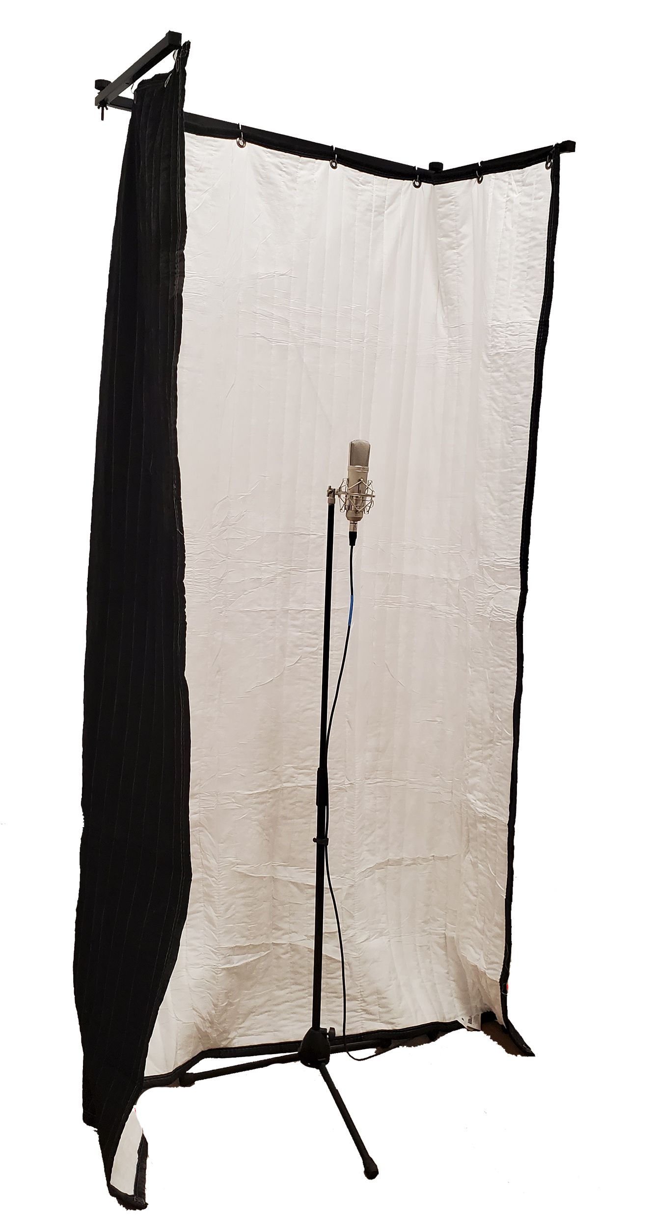 FlexTee Stand for acoustic room treatment with Microphone side