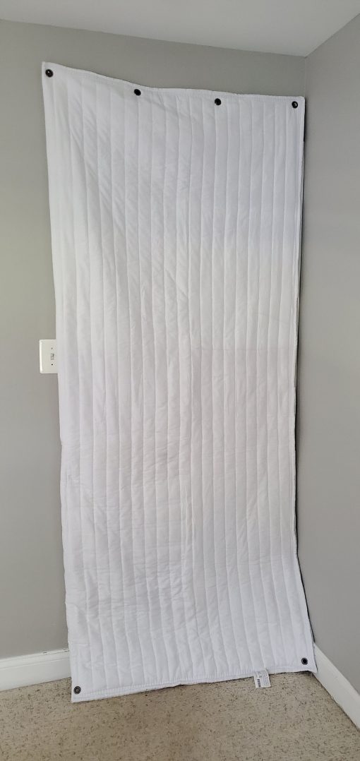 Acoustic Door Cover Blanket covering a door