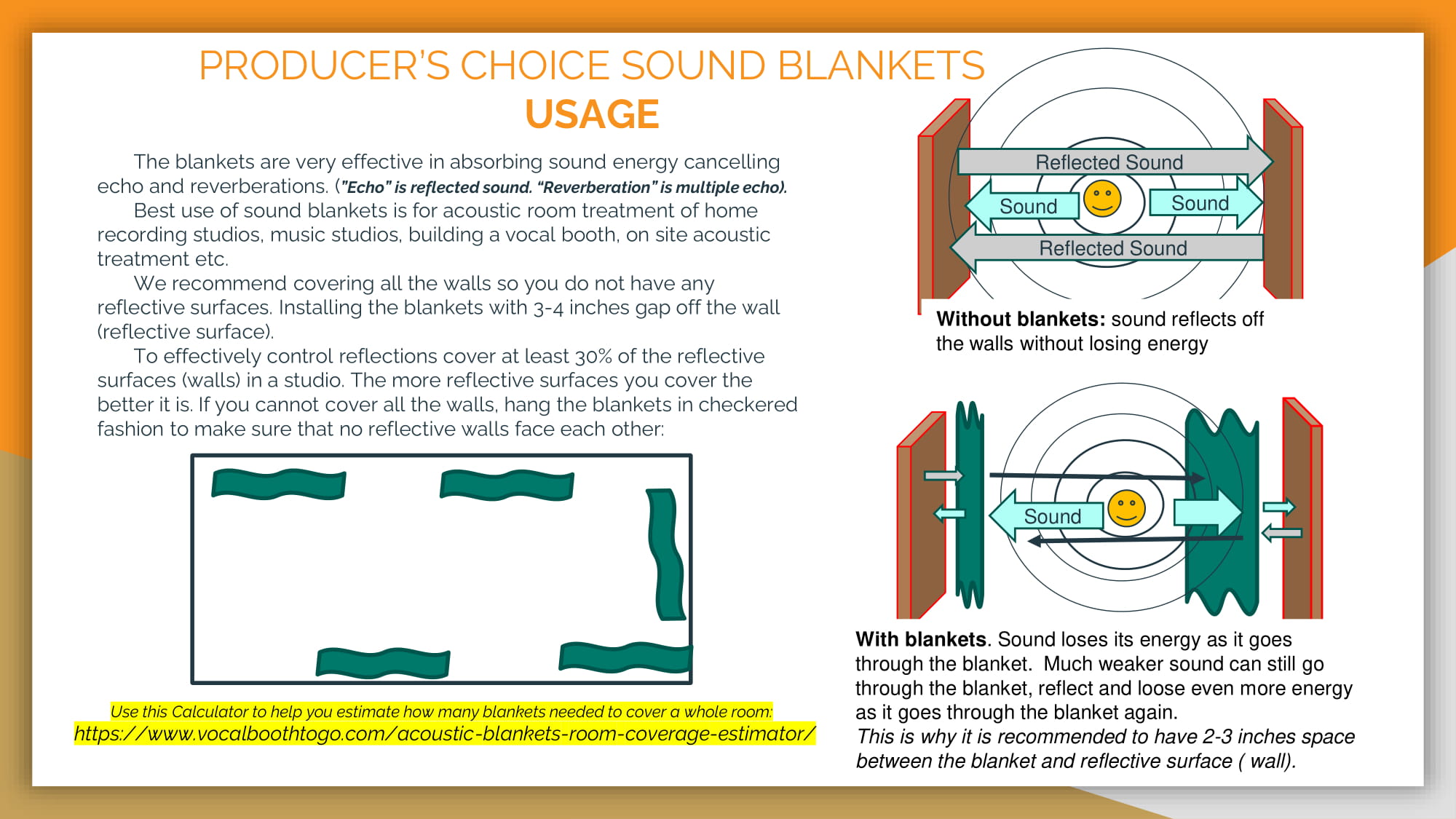 PRODUCER’S CHOICE SOUND BLANKETS USAGE