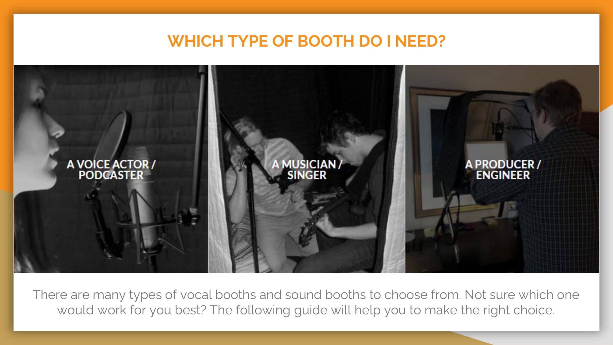 WHICH TYPE OF BOOTH DO I NEED