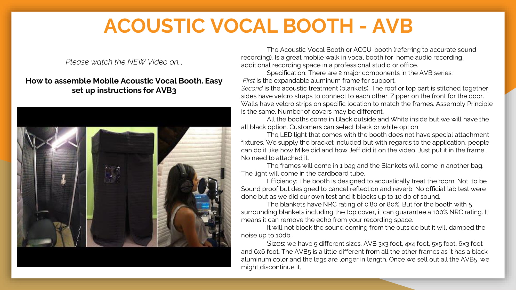 ACOUSTIC VOCAL BOOTH - AVB